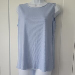 Nine West Blue Ribbed Sleeveless Tank Top